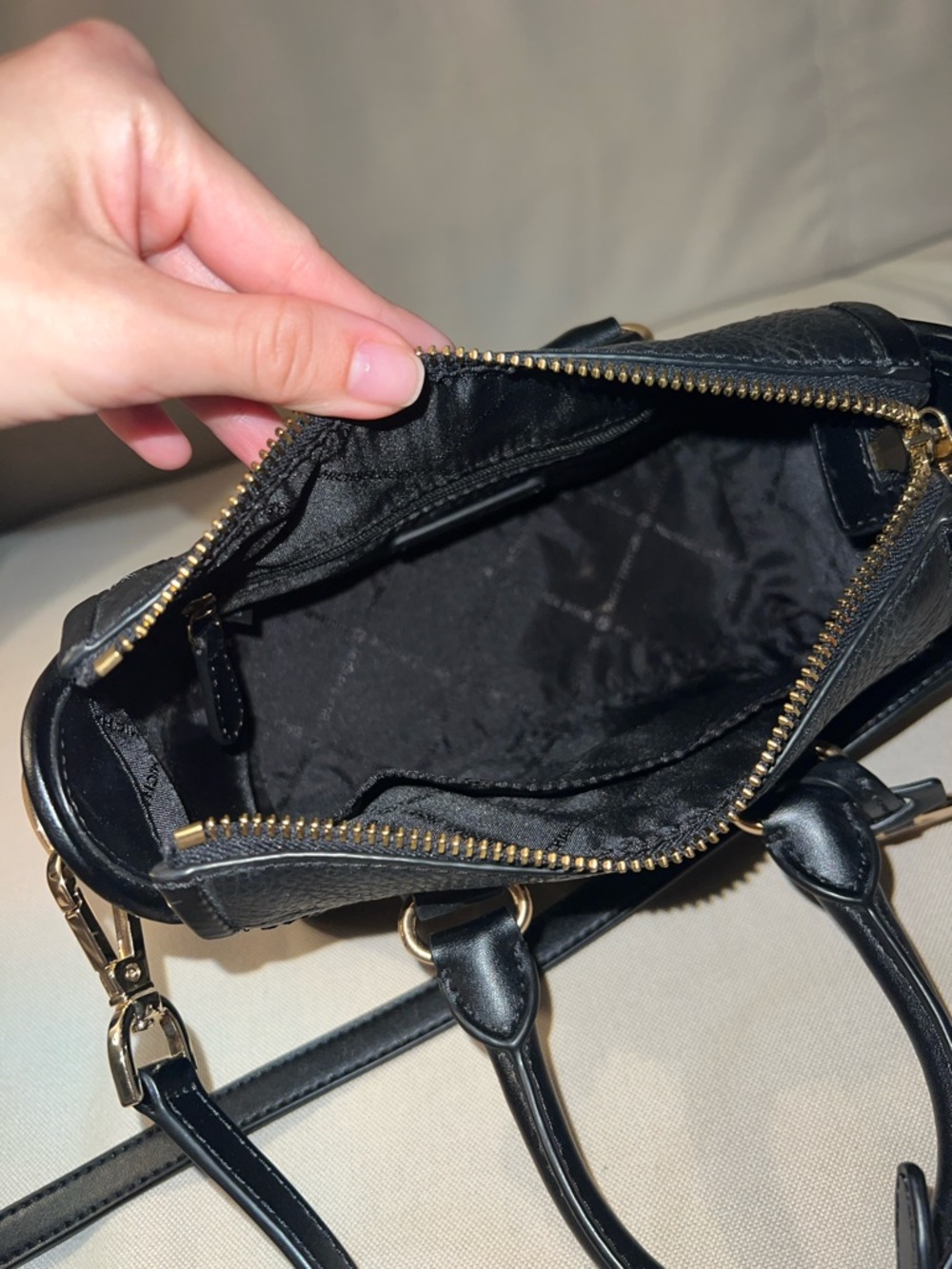 Michael Kors Black Pebbled Leather Mini Satchel with Gold Hardware - Picture 5 of 5